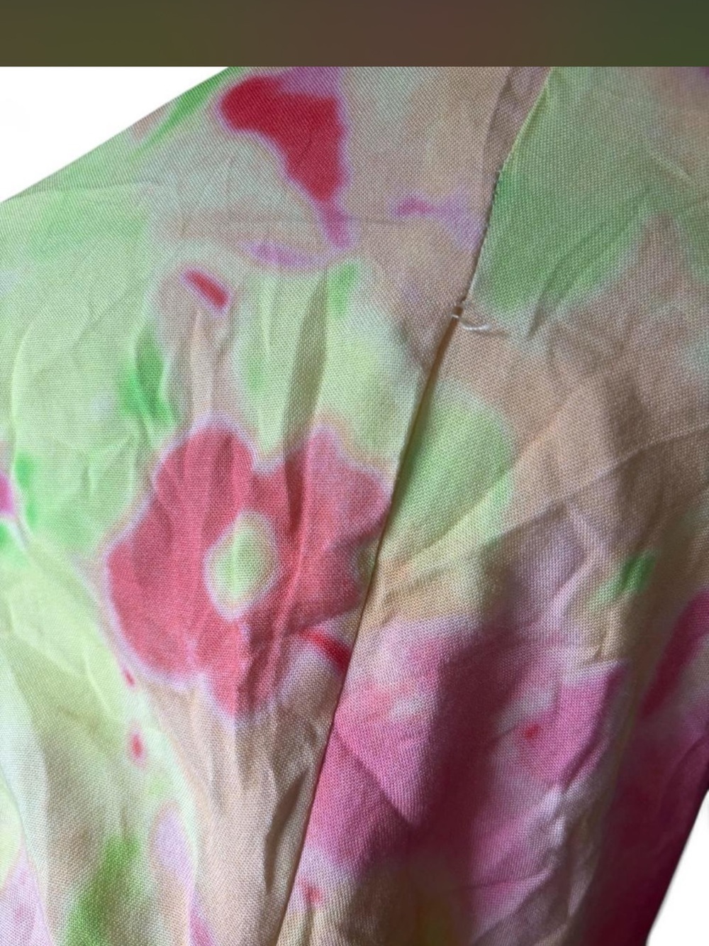 Stradivarius Floral Tie-Dye Trumpet Midi Skirt - Pink, yellow & green - Picture 5 of 5